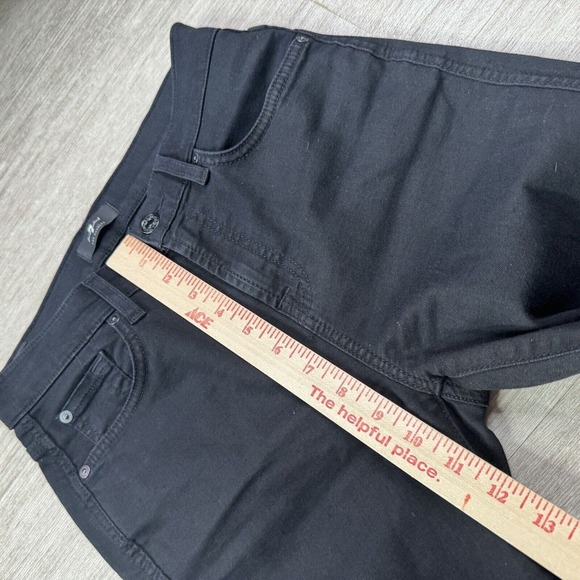 7 FOR ALL MANKIND High Waist Ankle Gwenevere Jeans Black 26 Distressed Stretch - Picture 9 of 12